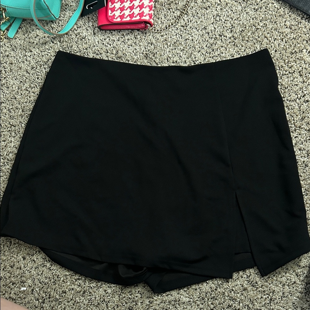 SHEIN Black Skort with Front Slit